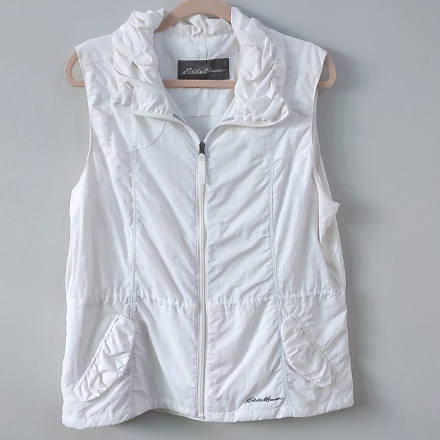 Eddie Bauer White Nylon Travex Vest